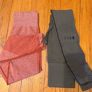 PINK Victoria's Secret Leggings in Red and Sage Green …2 pairs included.